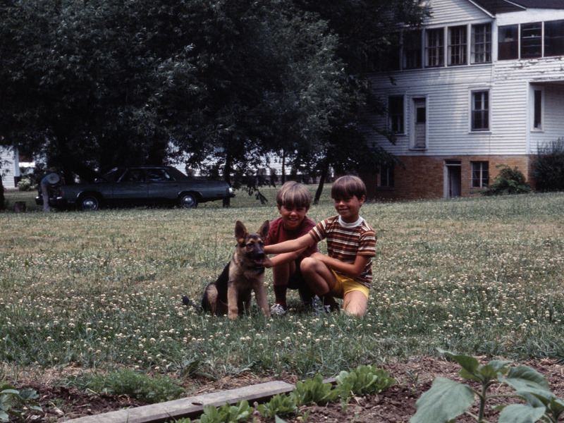Roxie, Chris & Mike, circa 1978.