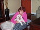 Fritzi with mom taking care of him before he past away :-(