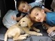 Aggie being rescued and two happy boys. 