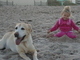 Hanging out at the beach with his best girl.