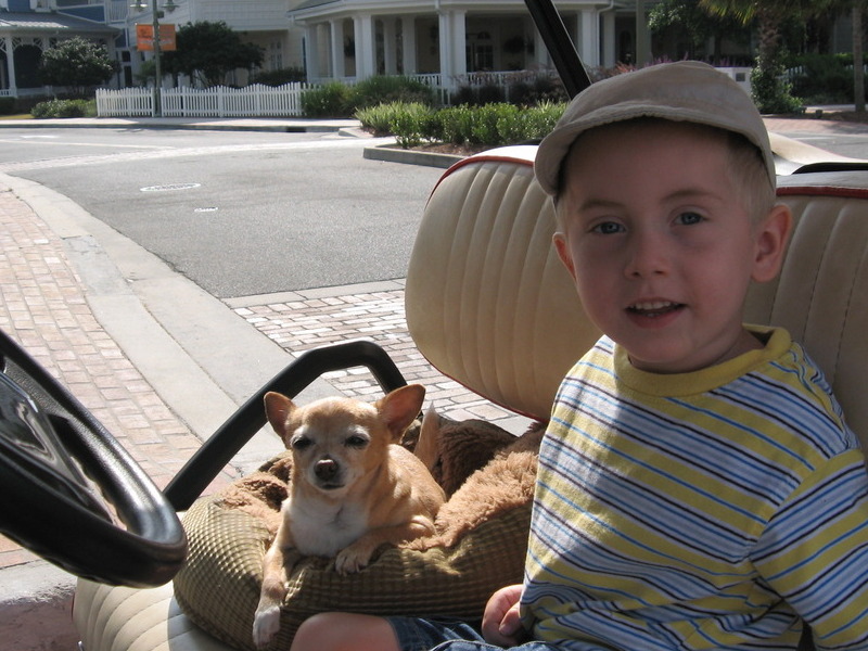 This was Brad's favorite thing to do when he came to visit, taking his Dew for a ride