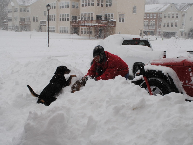 playing in the snow and loving life