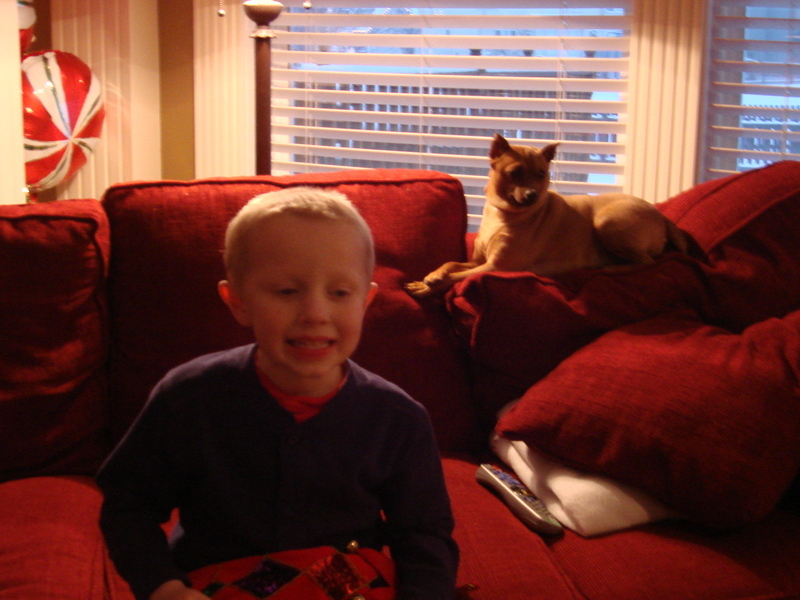 Jackson and Izzy on her couch