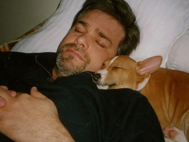 Tucker napping with daddy
