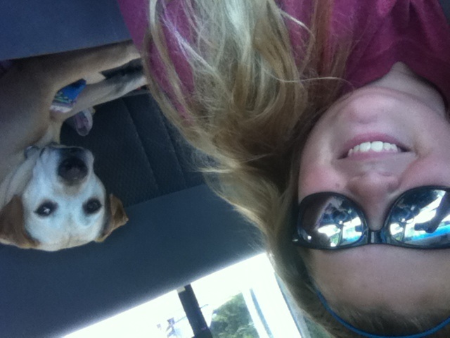 Me and my big boy! He loved car rides.