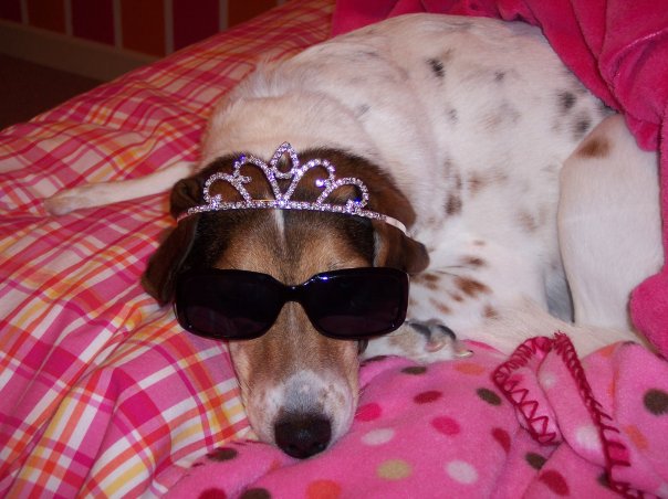 this is her dressed up as a princess in my room.
