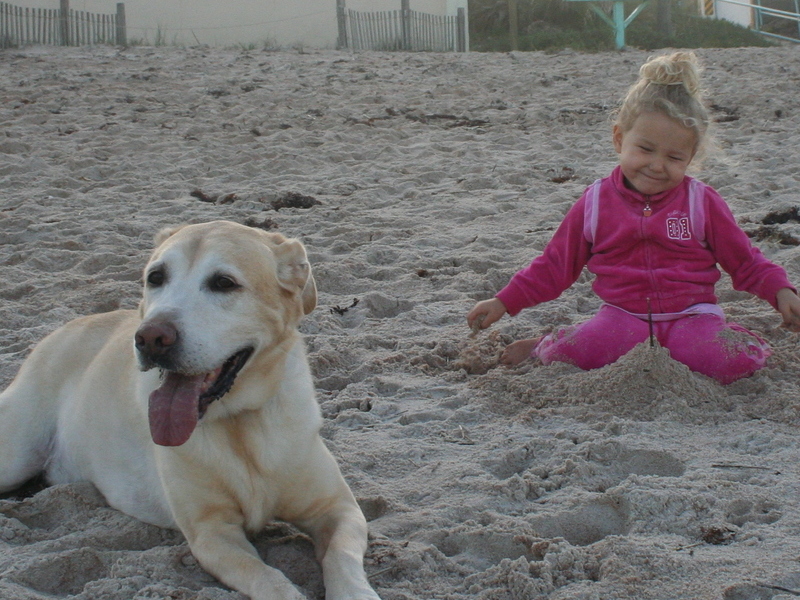 Hanging out at the beach with his best girl.