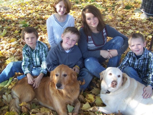 The kids and Barney