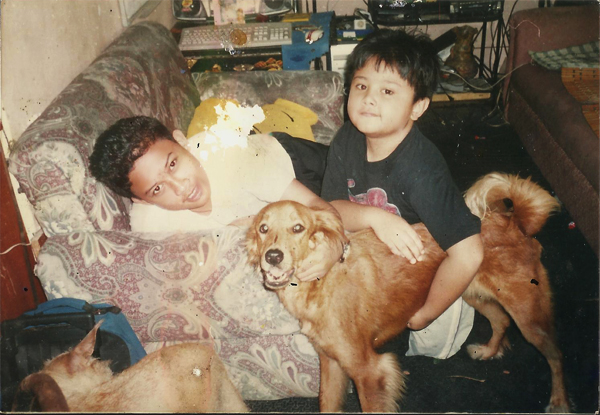 Embok at the age of 3, together with my brother and I